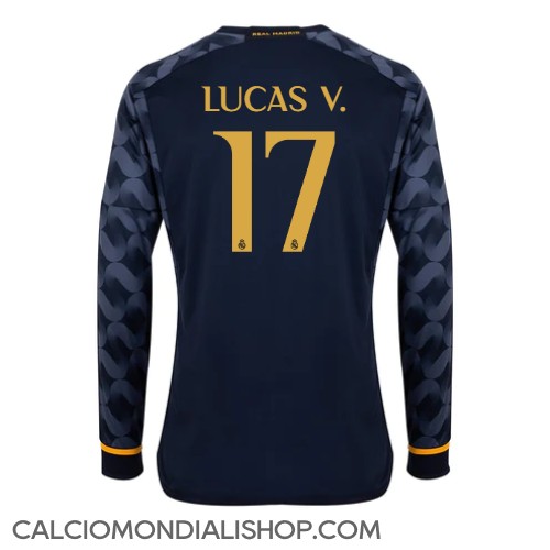 Maglie da calcio Real Madrid Lucas Vazquez #17 Seconda Maglia 2023-24 Manica Lunga